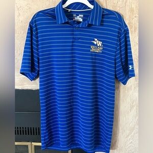 Under Armour Wayland Baptist University Polo Shirt Blue Striped – Men’s Medium